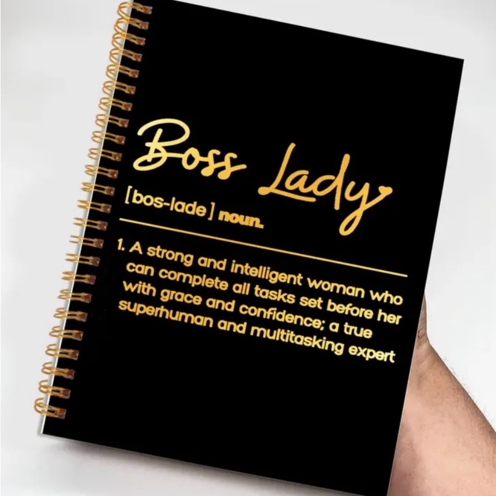 Boss Lady Black and Gold Notebook - Definition of a True Boss!